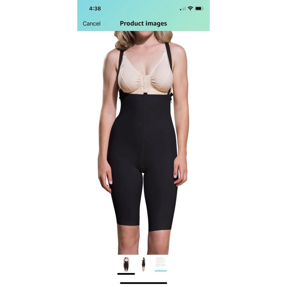 Marena recovery Black compression Shapewear Bodysuit sz L